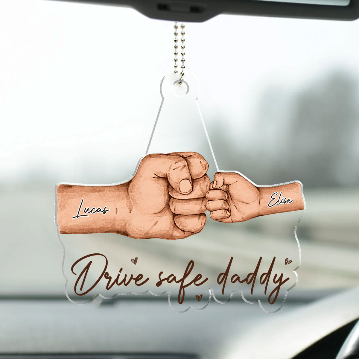 Best Dad Ever Hand Pump - Personalized Acrylic Car Ornament