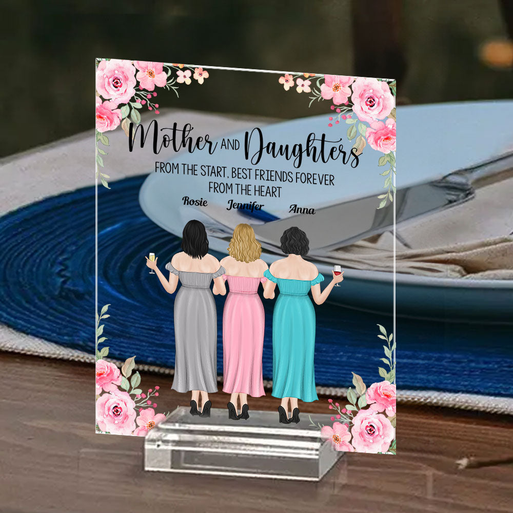 Mother And Daughter From The Star - Personalized Custom Acrylic Plaque With Base