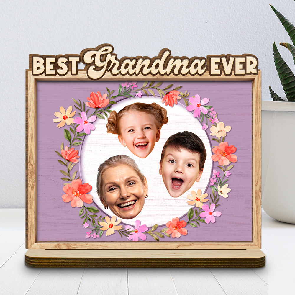 Love And Family - Personalized Custom 2-Layer Wood Plaque With Flat Base