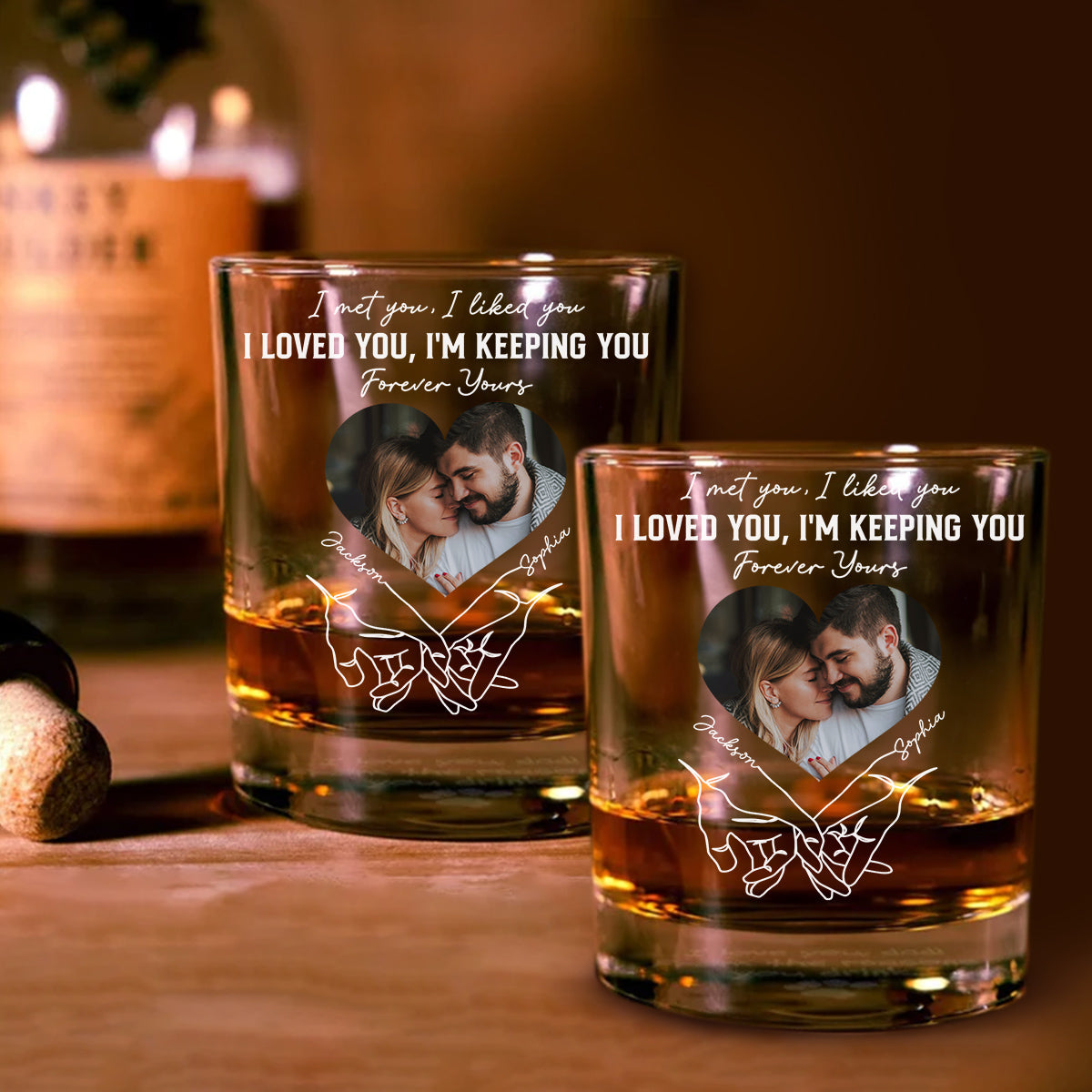 Forever And Always - Personalized Custom Whiskey Glass
