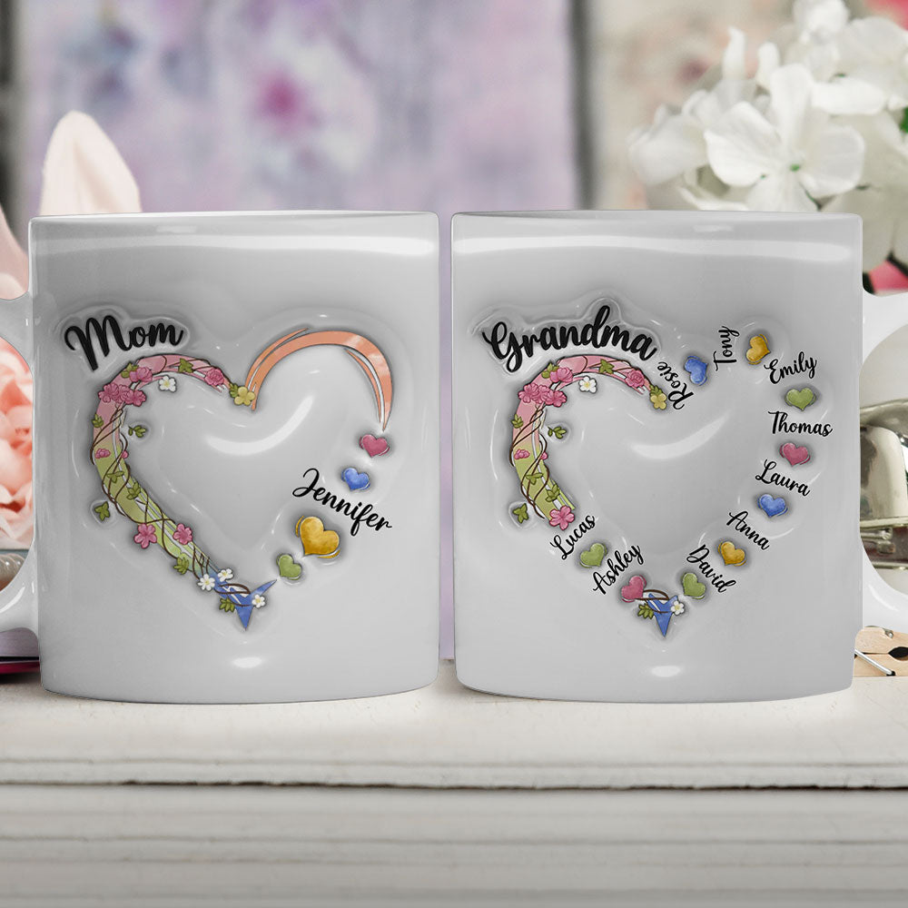 In Her Heart - Personalized Custom 3D Inflated Effect Mug