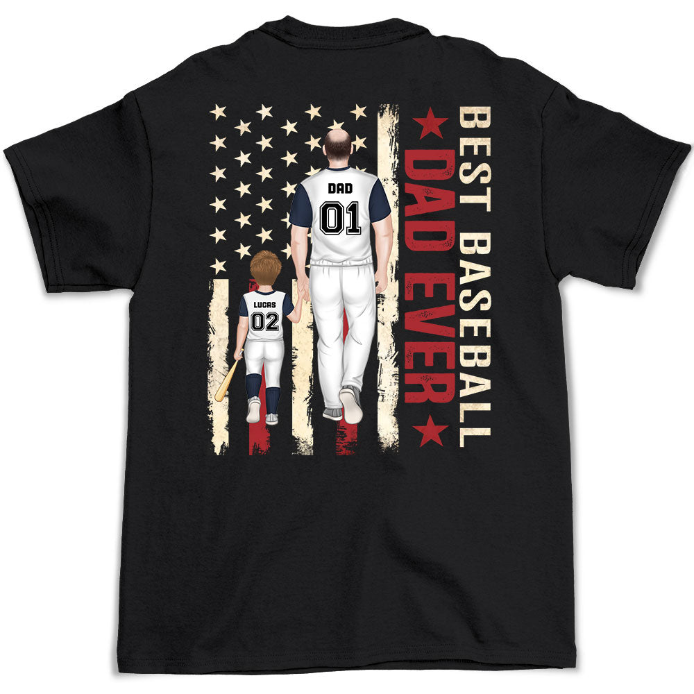 Proud Best Baseball Softball Dad Ever - Personalized Custom Shirt