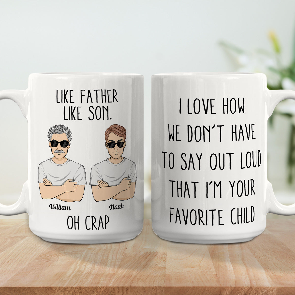 Like Father Like Daughters Oh Crap - Personalized Custom Coffee Mug