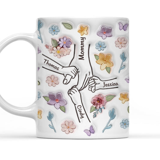 Mom You Hold My Hand Also My Heart - Personalized Custom 3D Inflated Effect Mug