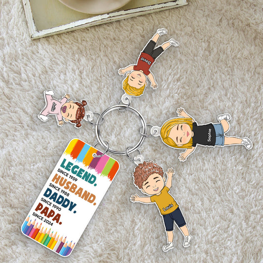 Legend Husband Daddy - Personalized Acrylic Tag Keychain