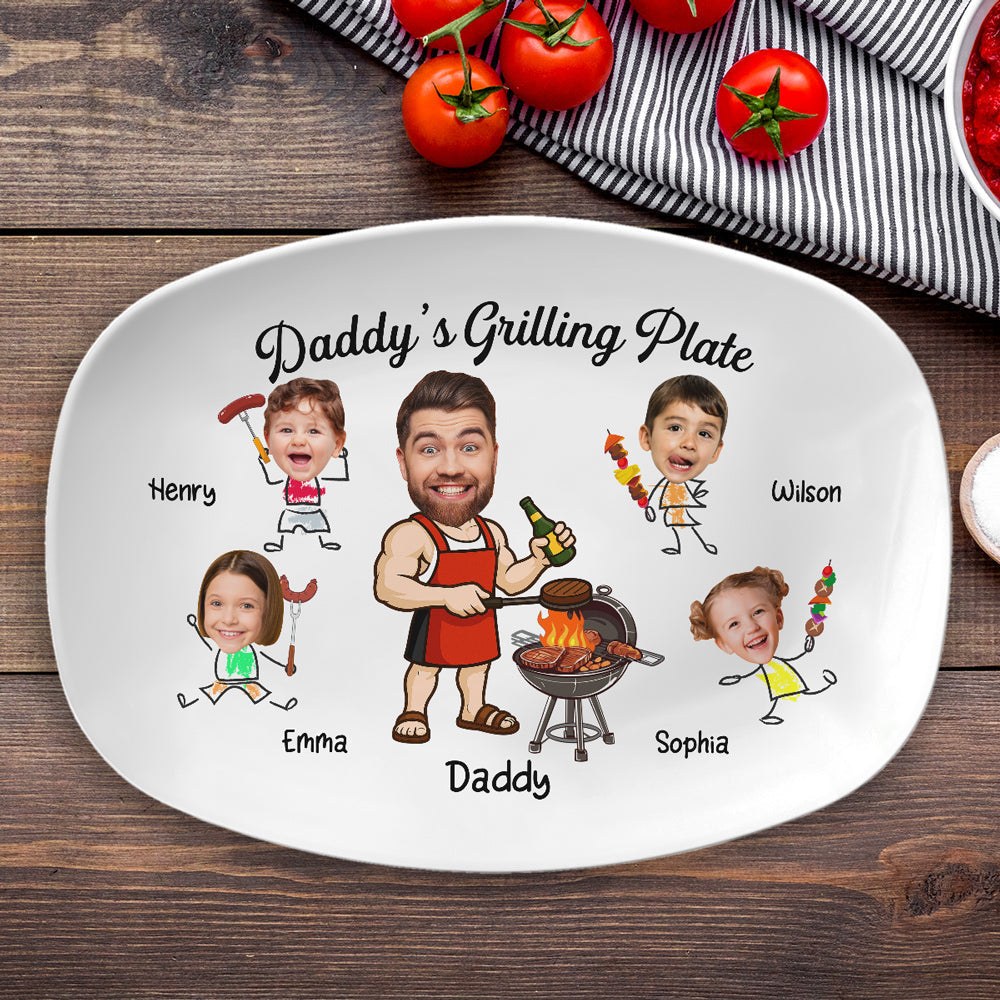 Hot Grill Cool Dad Vibes - Personalized Custom Platter
