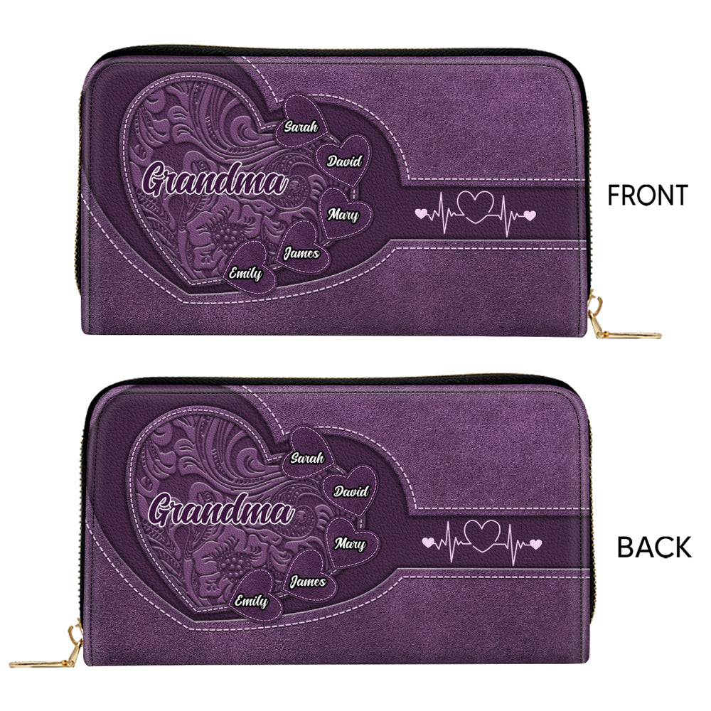 Grandma Sweetheart - Personalized Custom Leather Wallet