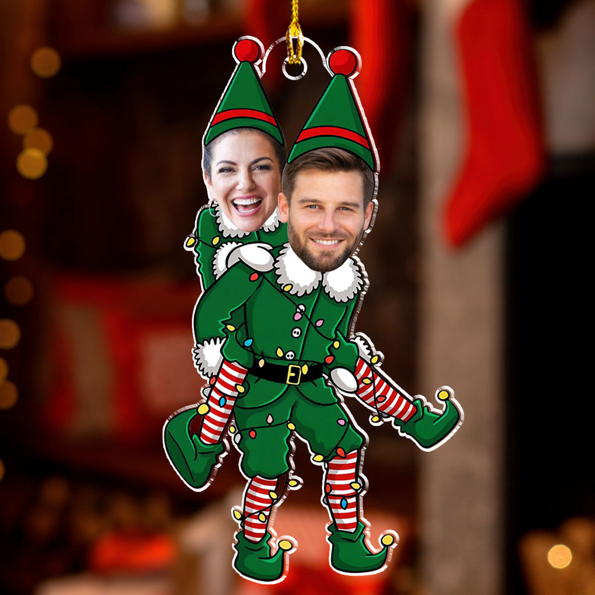 Couple Funny Christmas - Personalized Custom Acrylic Ornament