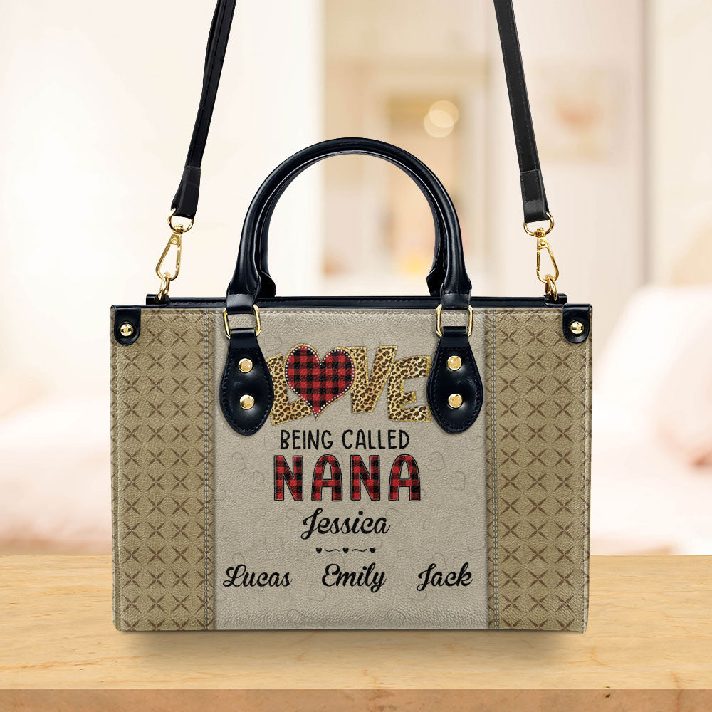 Love Being Called Grandma - Personalized Custom Leather Bag