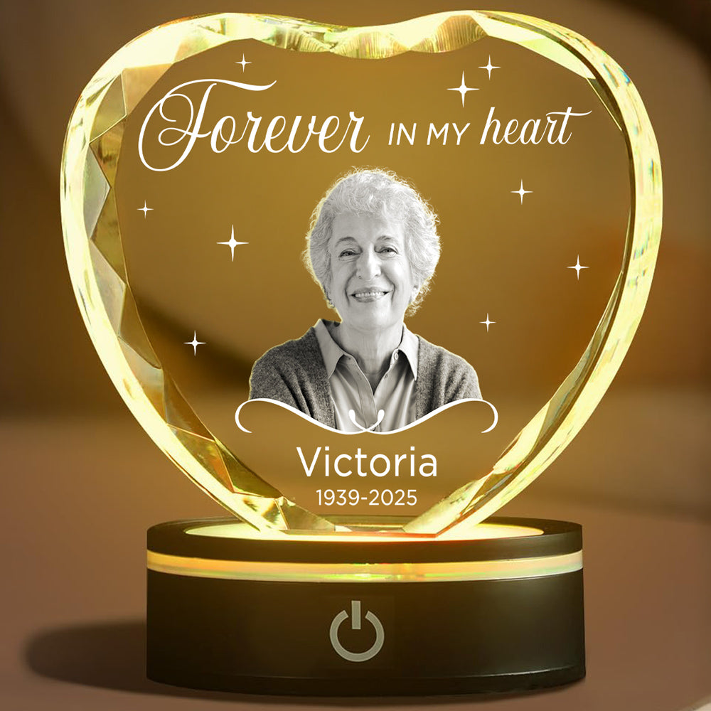 Forever In My Heart - Personalized Custom Crystal Led Light
