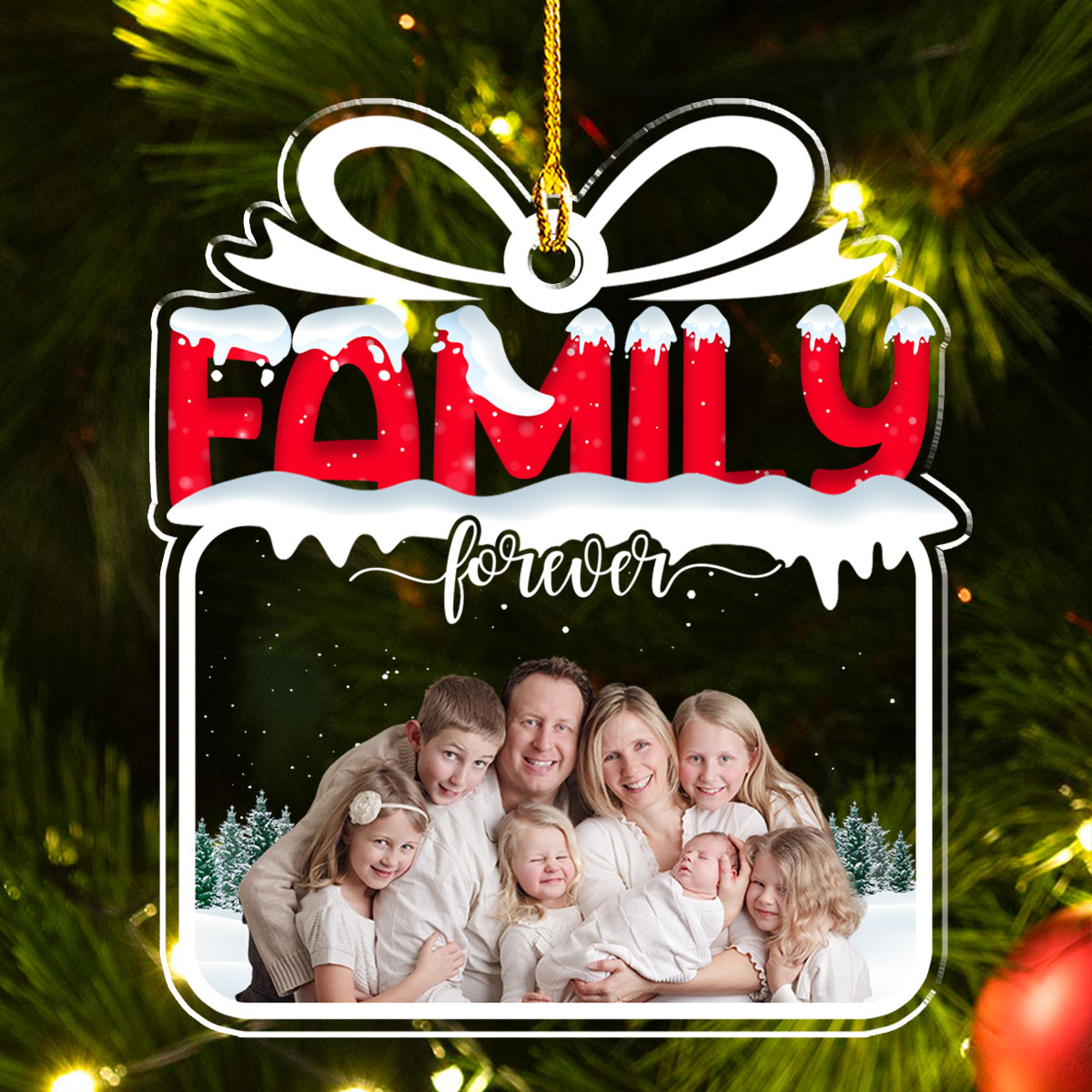 Family Is A Gift That Lasts Forever - Personalized Custom Acrylic Ornament