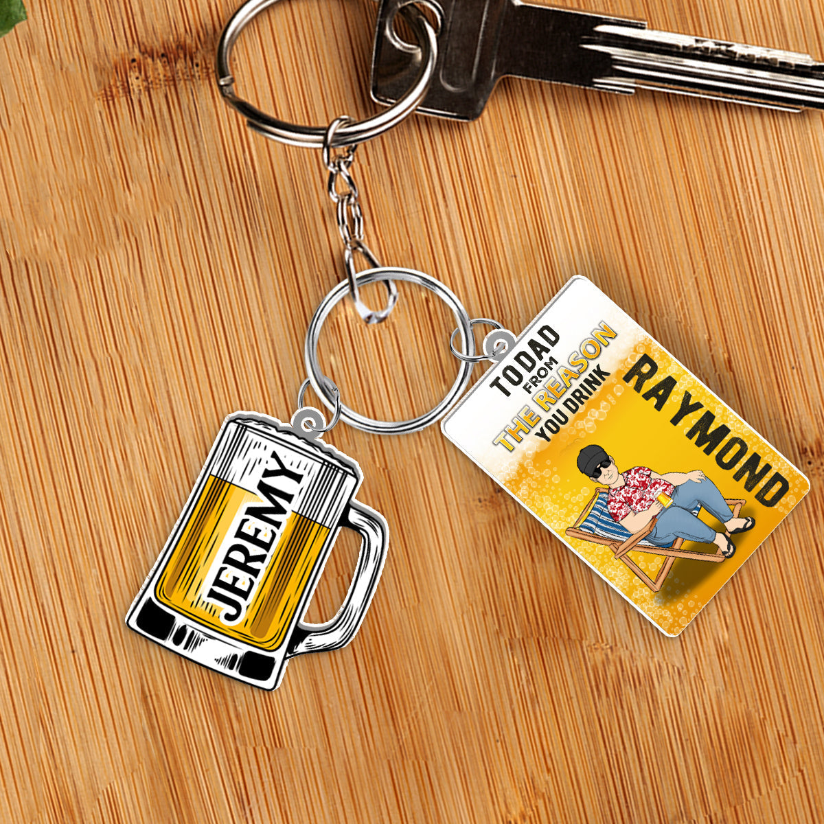 To Dad From The Reason You Drink - Personalized Acrylic Tag Keychain