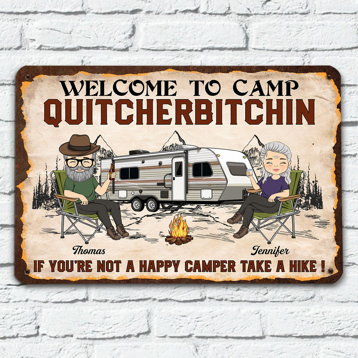 Welcome To Camping - Personalized Custom Metal Sign