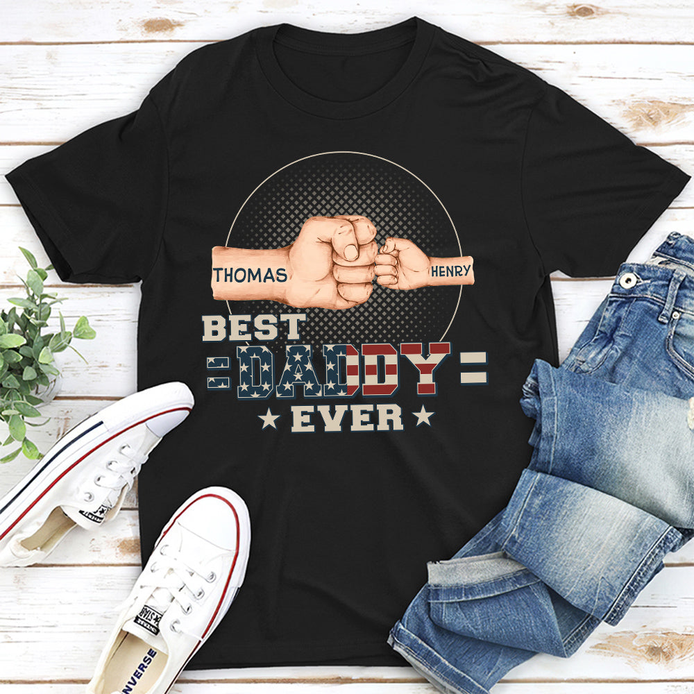 Fist Bump Best Dad Ever - Personalized Custom Shirt