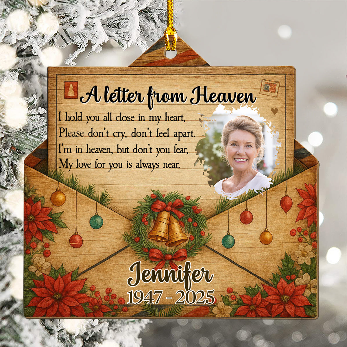A Touch From Heaven - Personalized Custom Wood Ornament