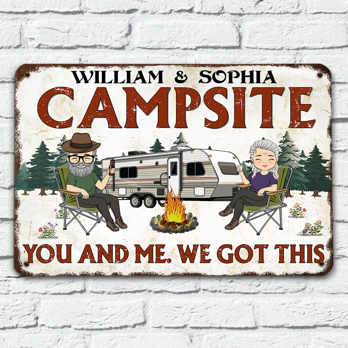 Camping Buddies For Life - Personalized Custom Metal Sign
