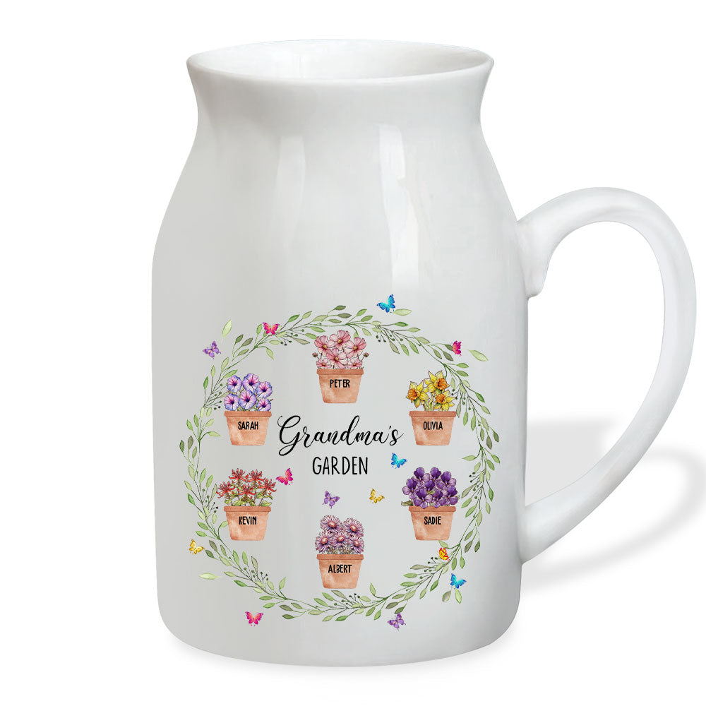 Circle Birth Month Flowers - Personalized Custom Home Decor Flower Vase