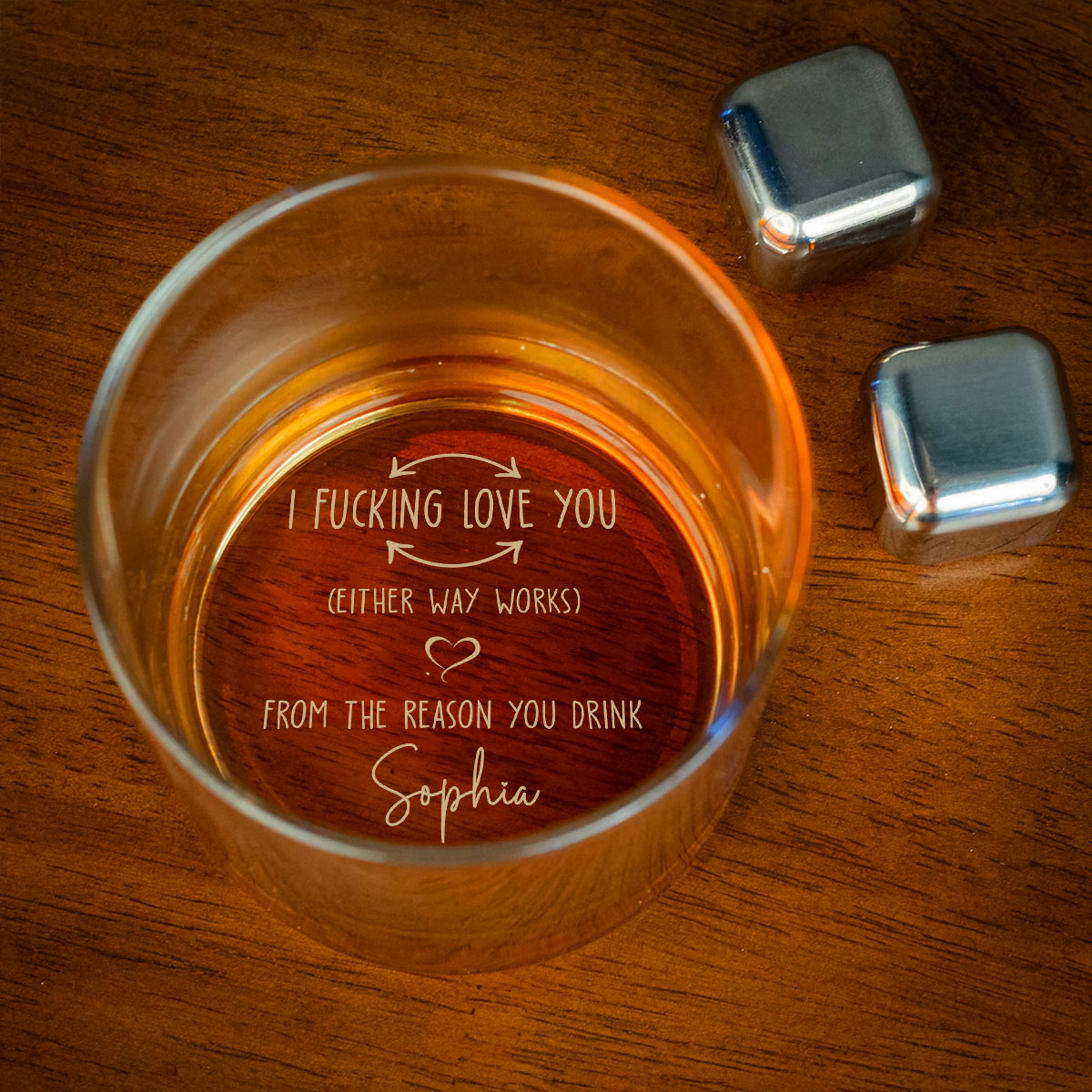 I F-king Love You - Personalized Custom Engraved Whiskey Glass