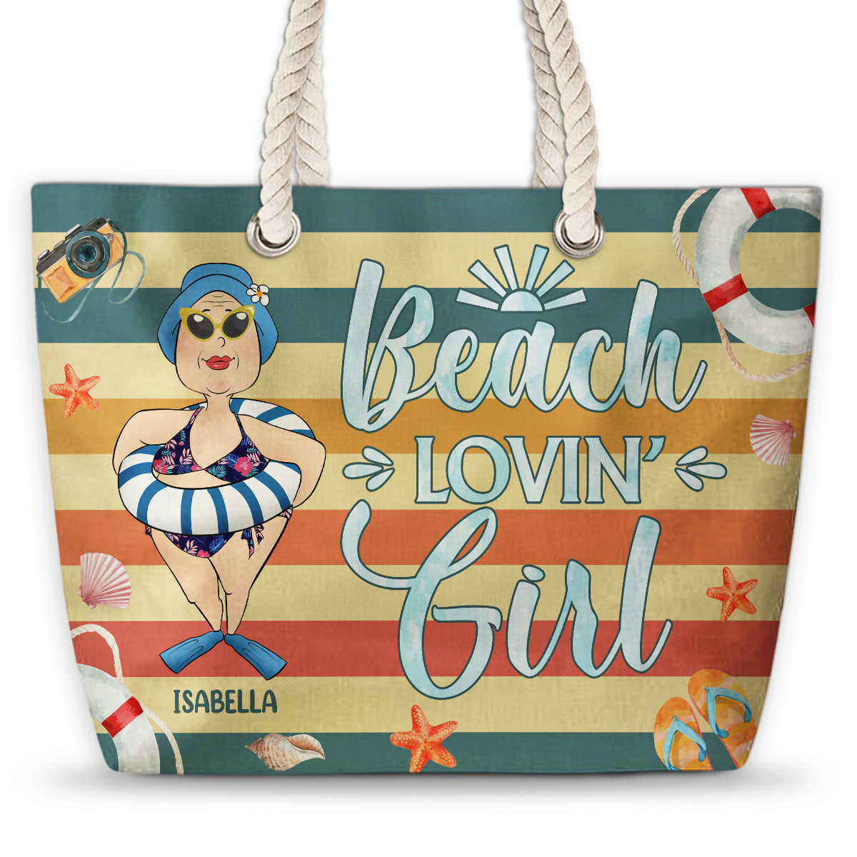 Beach Lovin Girl - Personalized Beach Bag