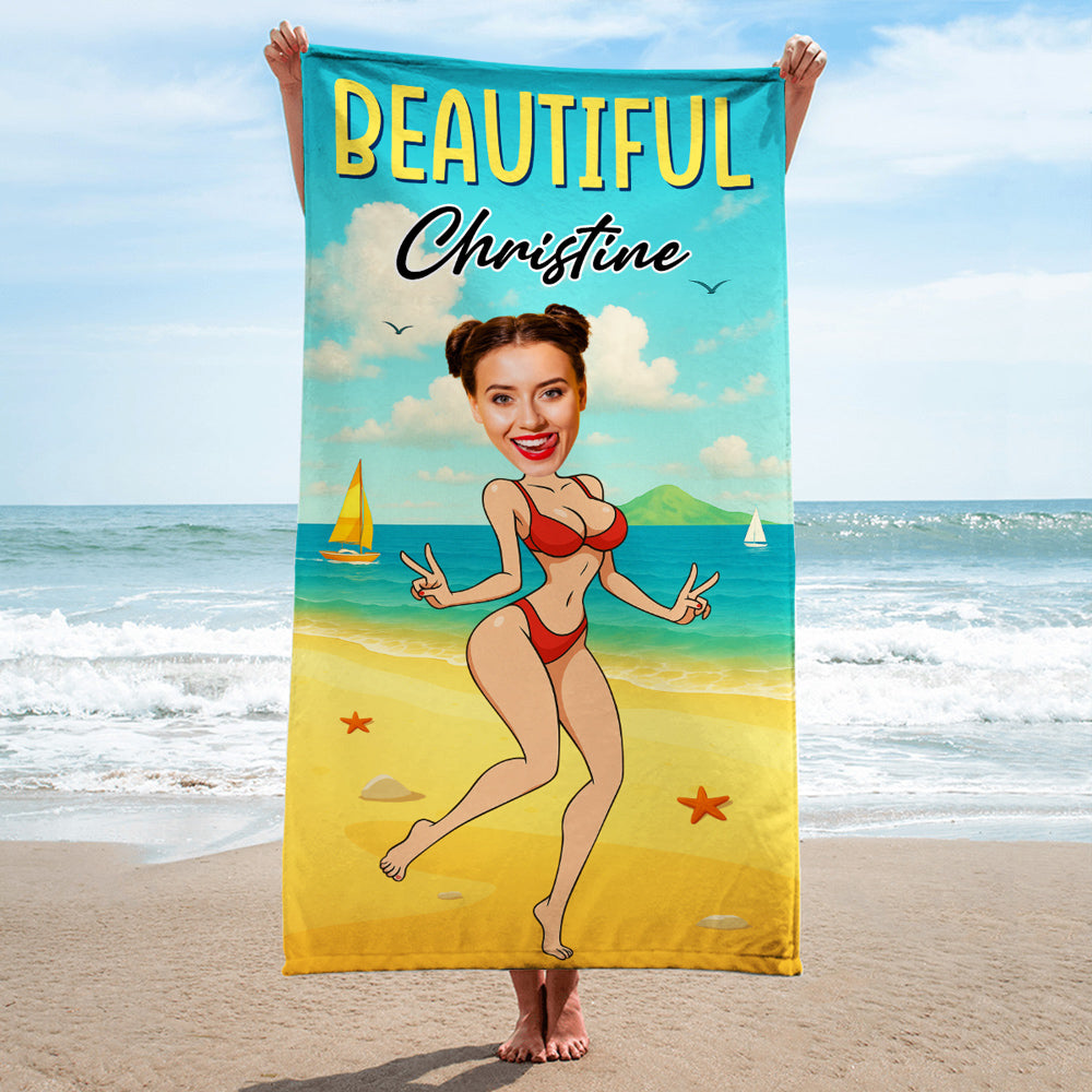 Funny Sexy Couple - Personalized Custom Beach Towel