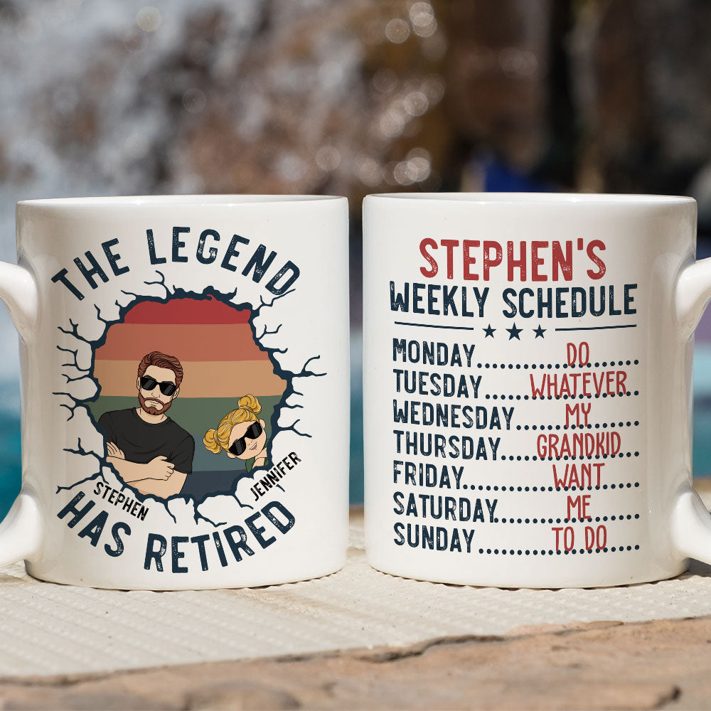 Dad Weekly Schedule - Personalized Custom Coffee Mug