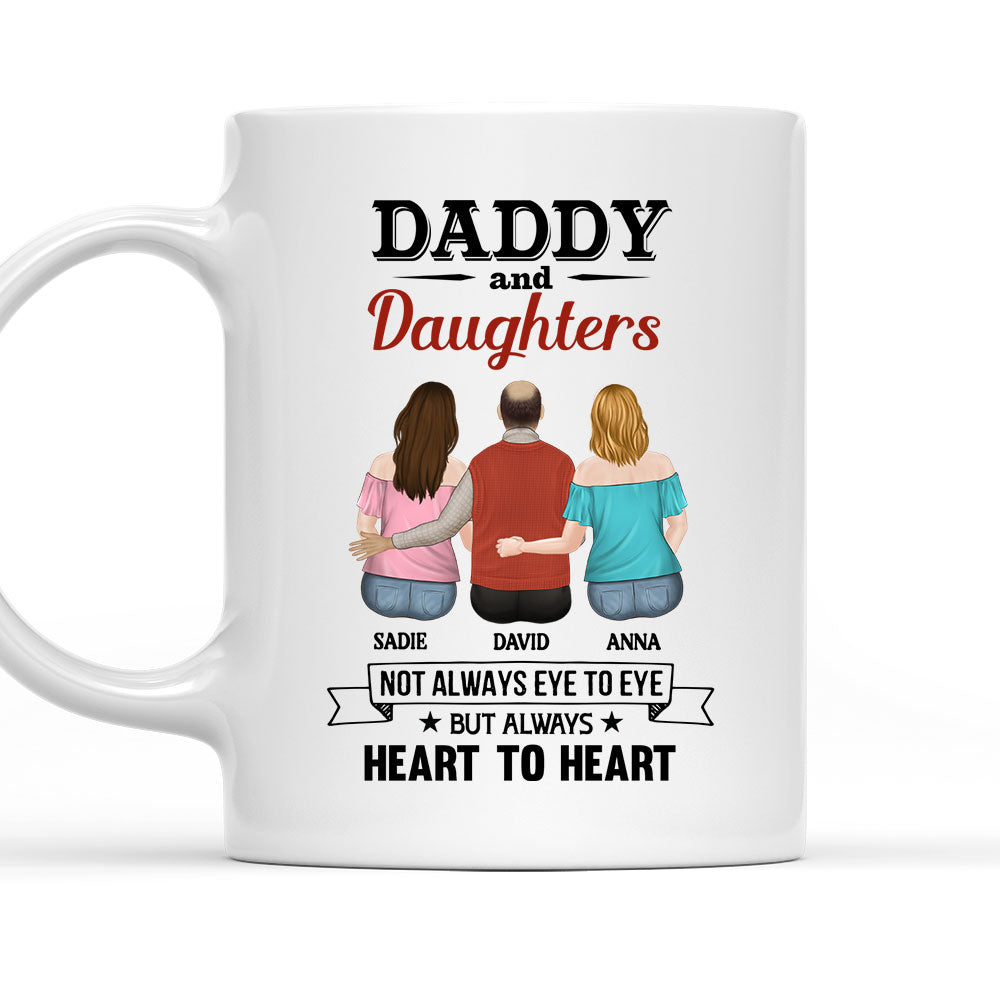 Daddy And Daughter Always Heart To Heart - Personalized Custom Coffee Mug