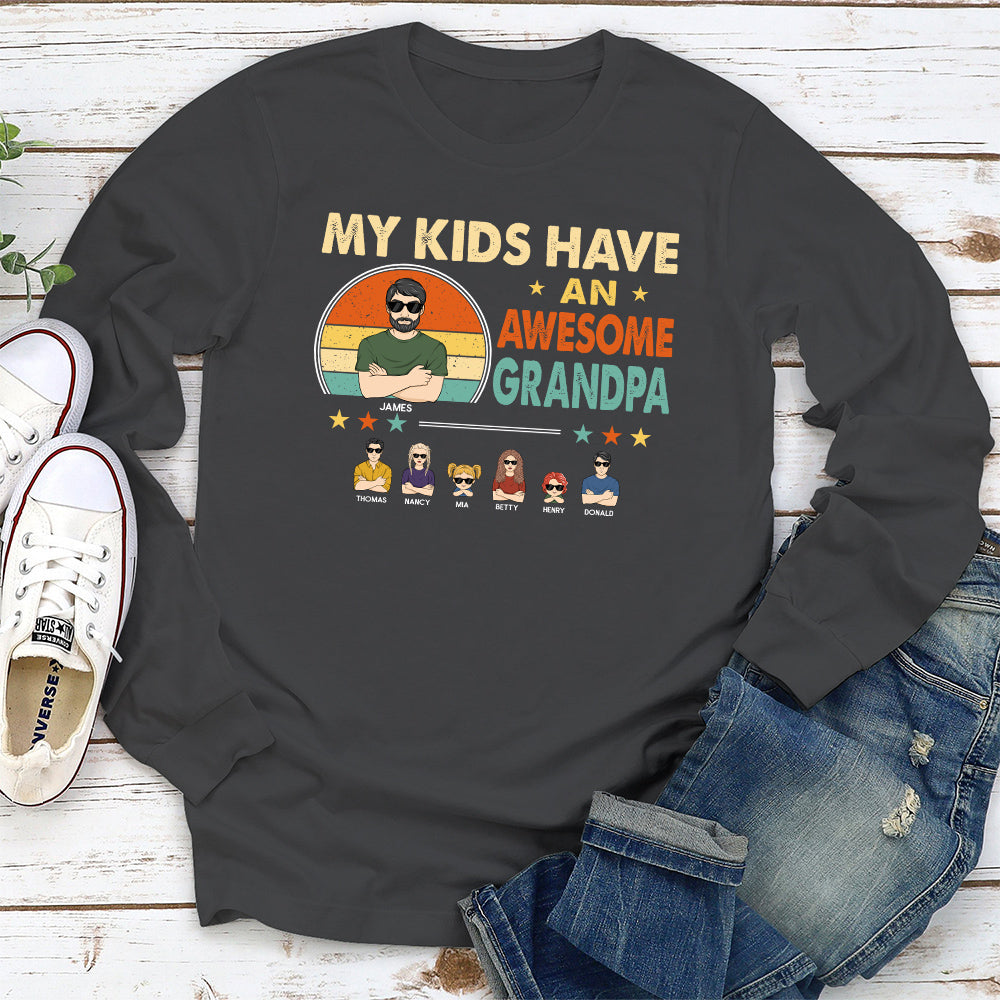 My Grandkids Have An Awesome Papa - Personalized Custom Shirt