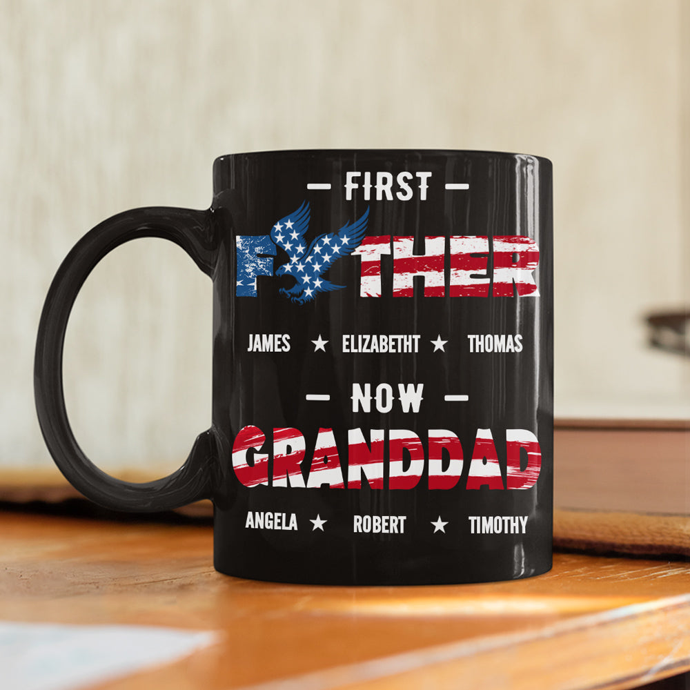 First Dad Now Granddad - Personalized Custom Coffee Mug