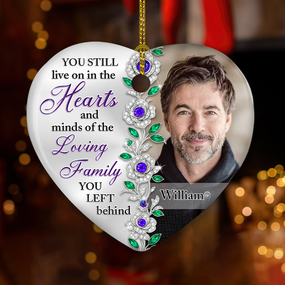 Hearts And Minds Of The Loving Family - Personalized Custom Ceramic Ornament