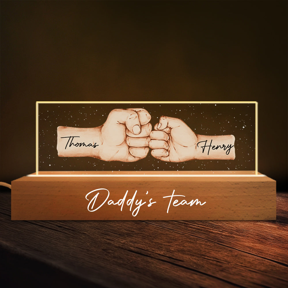 Team Of Dad  - Personalized Custom Acrylic Letters 3D LED Night Light