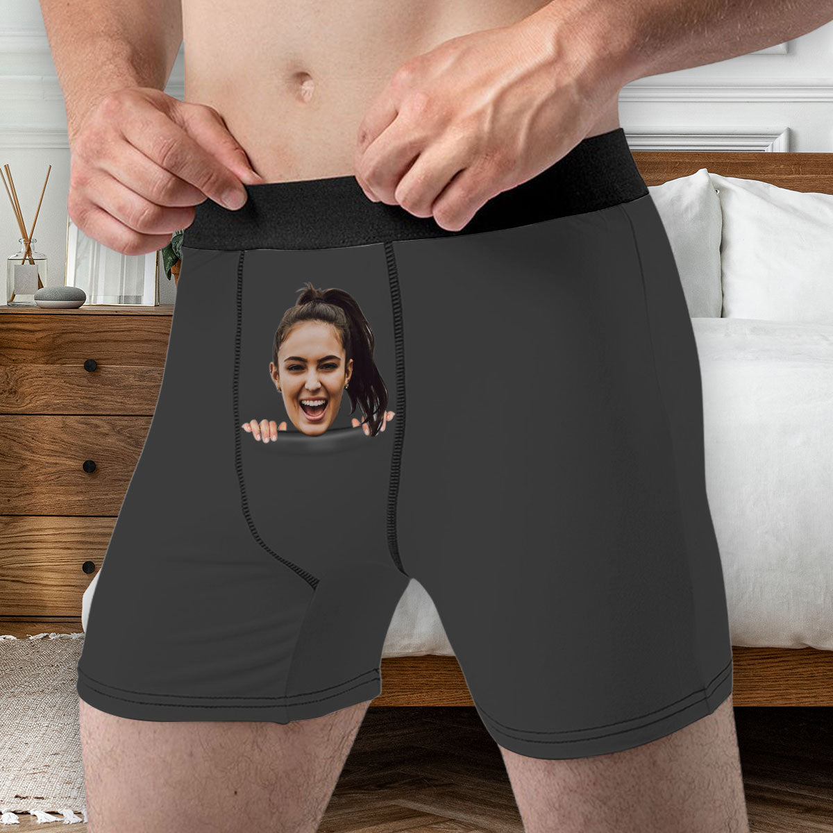 Funny Face - Personalized Photo Men's Boxer Briefs
