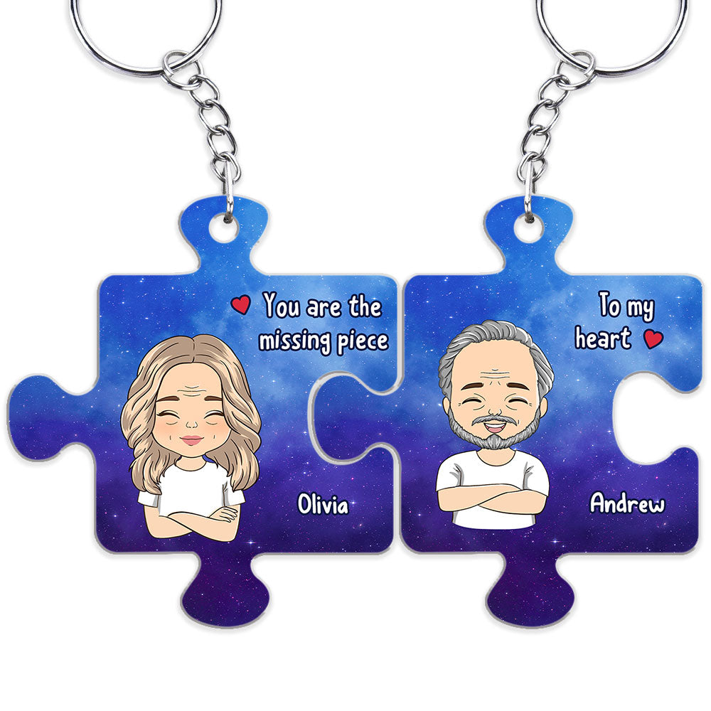 Custom Star Map The Missing Piece - Personalized Custom Couple Acrylic Keychain