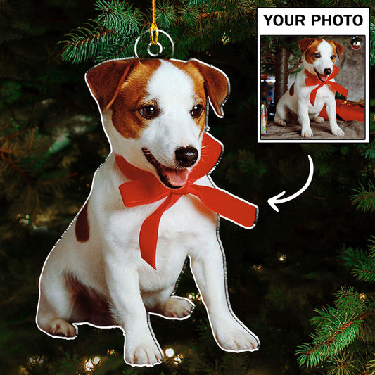 Custom Photo Pet Christmas - Personalized Custom Acrylic Ornament