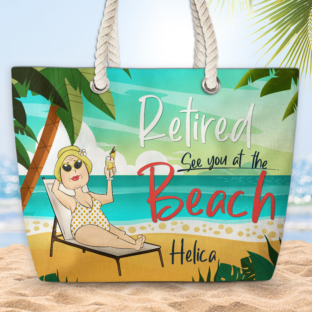 Retired Officially - Personalized Beach Bag