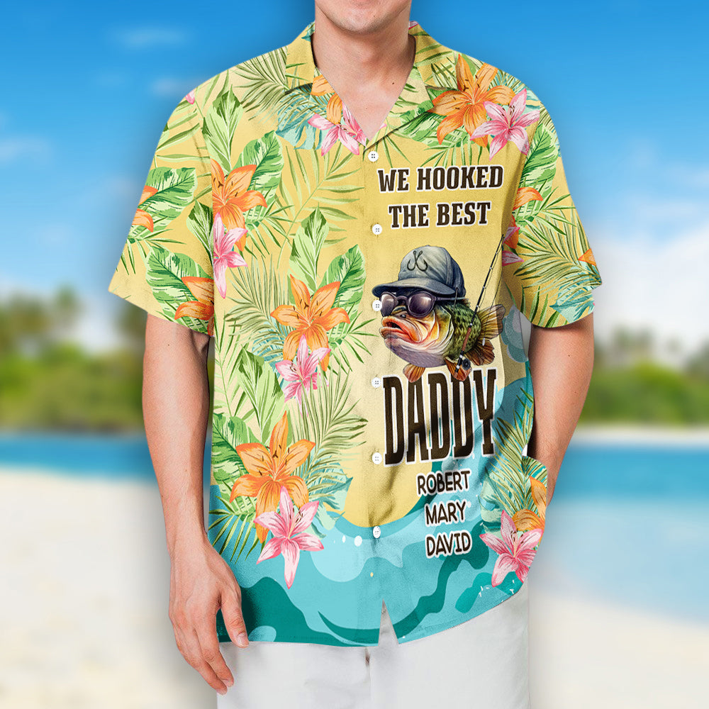 Dad Taught Me How To Fish - Personalized Custom Hawaiian Shirt