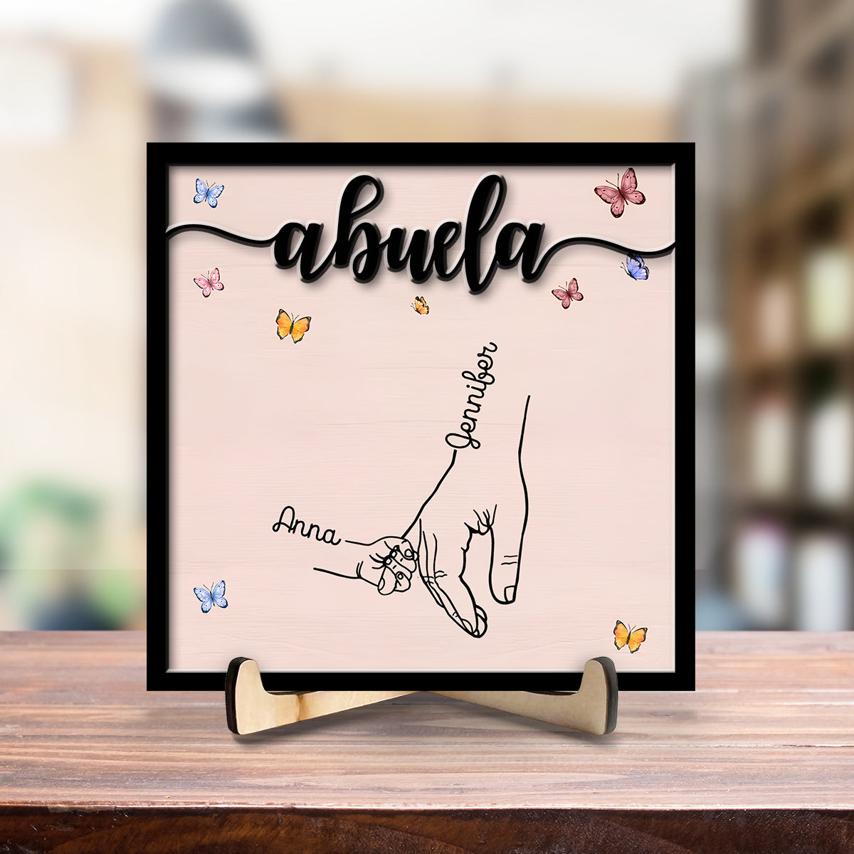 Holding Hand - Personalized Wooden Plaque