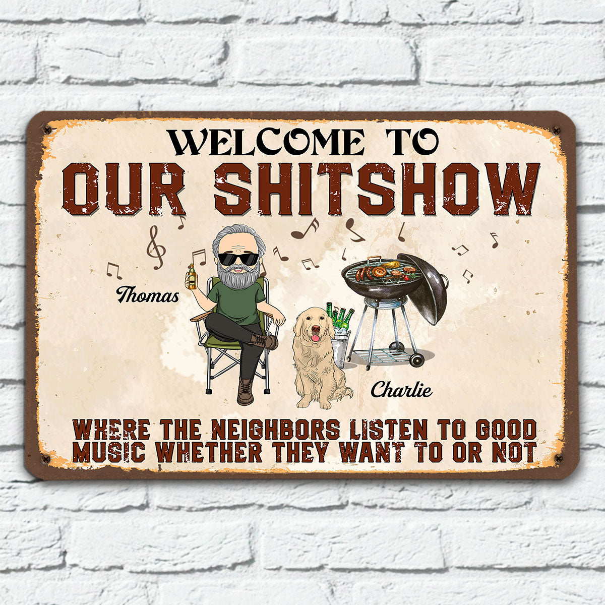 Our Shitshow Alcohol And Dog Treats - Personalized Custom Metal Sign