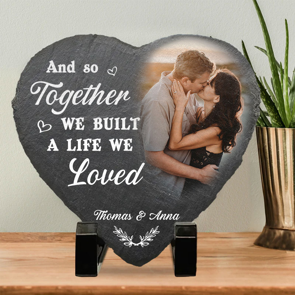 My Favorite Place In All The World Is Next To You - Personalized Custom Heart Shaped Stone