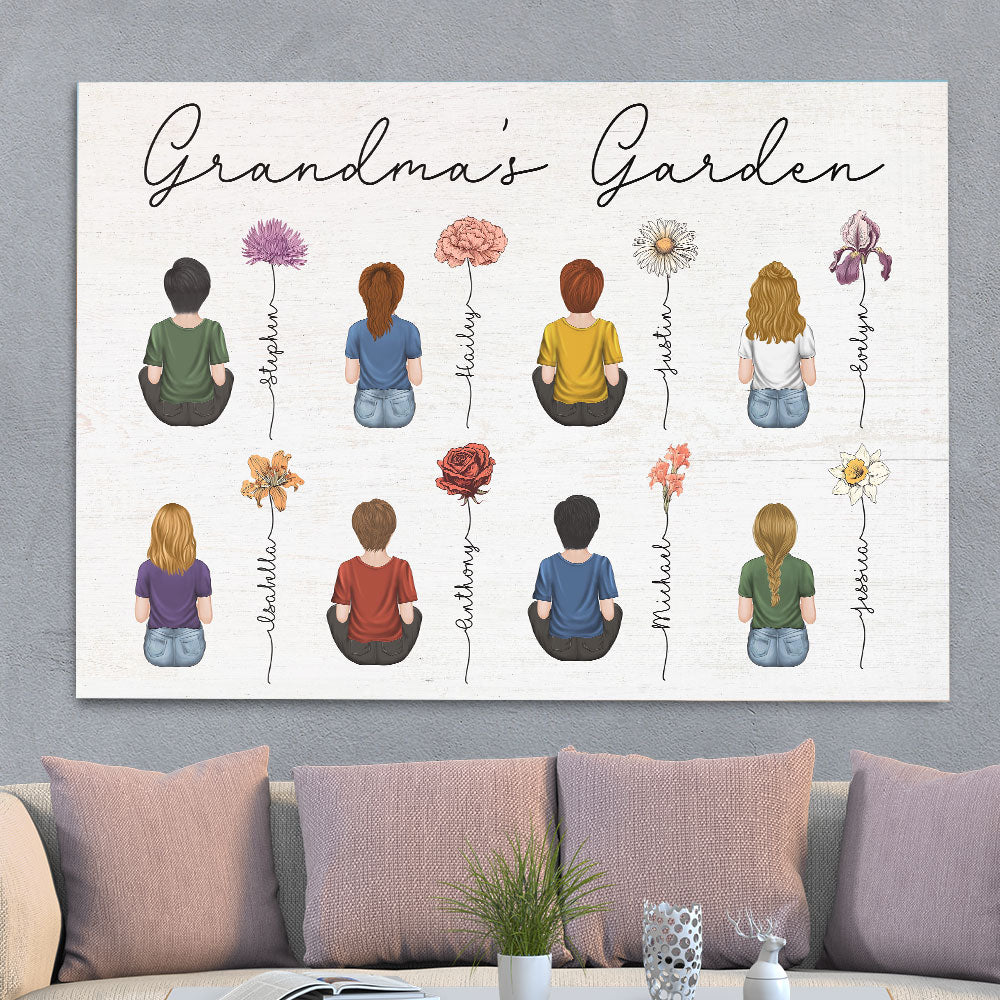 Vintage Birth Month Flowers - Personalized Custom Poster