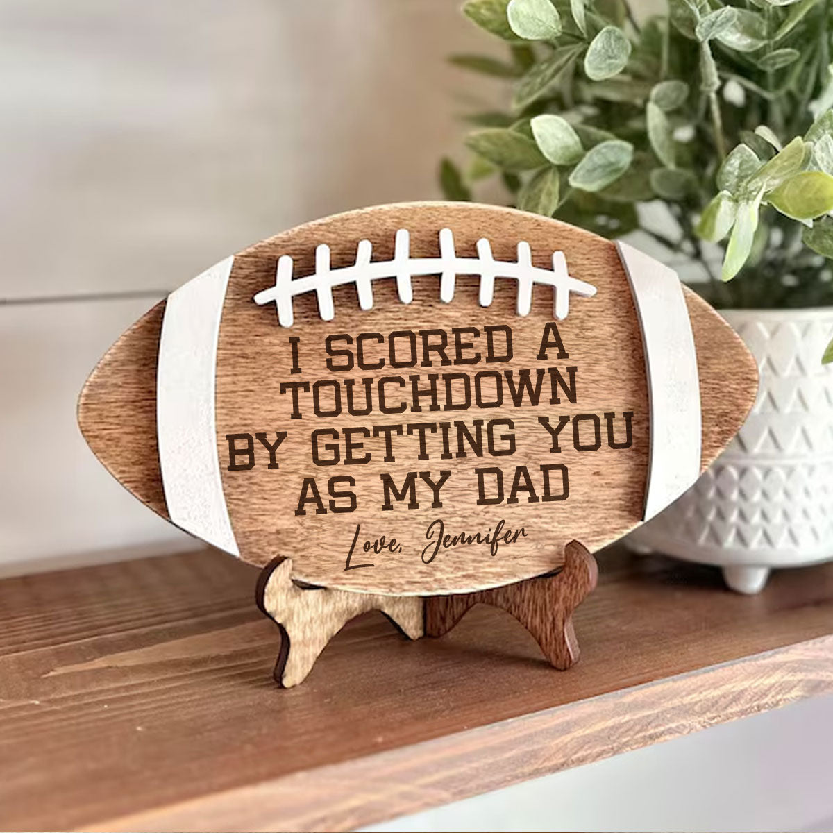 Score A Touchdown - Personalized Wooden Plaque