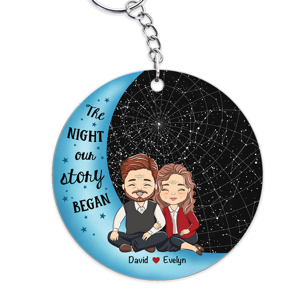 Custom Star Map The Night - Personalized Custom Acrylic Keychain
