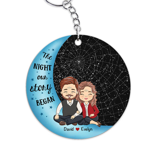 Custom Star Map The Night - Personalized Custom Acrylic Keychain