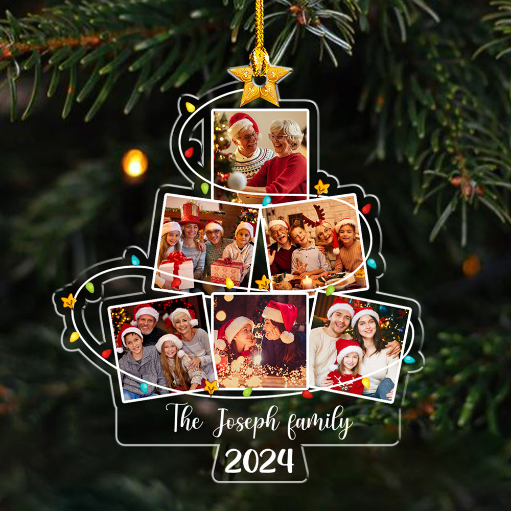 Photo Family Christmas Tree 2 - Personalized Custom Acrylic Ornament