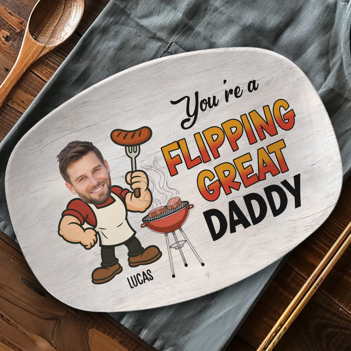 Best Flipping Dad - Personalized Custom Platter