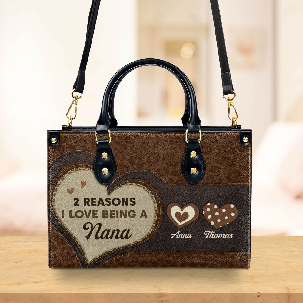 The Reason I Smile Every Day - Personalized Custom Leather Bag