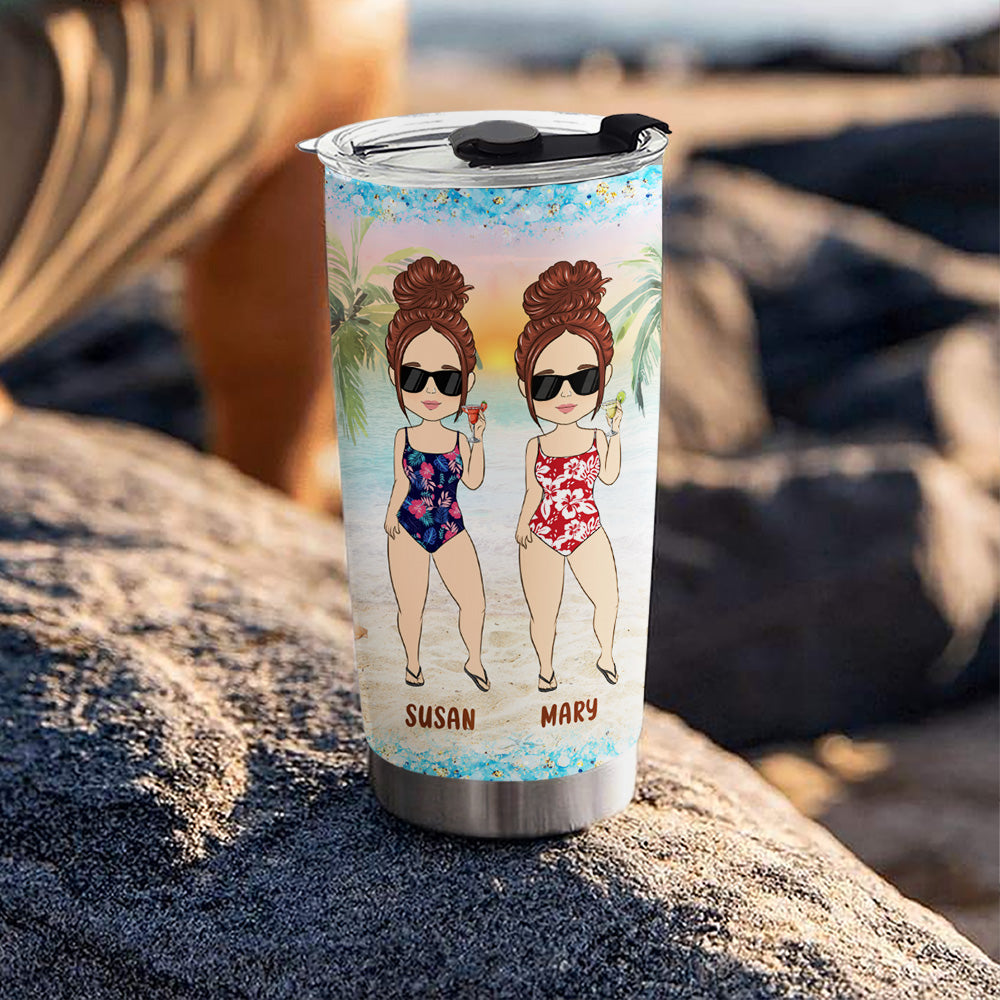 Besties Bonding Over Alcohol - Personalized Custom Tumbler