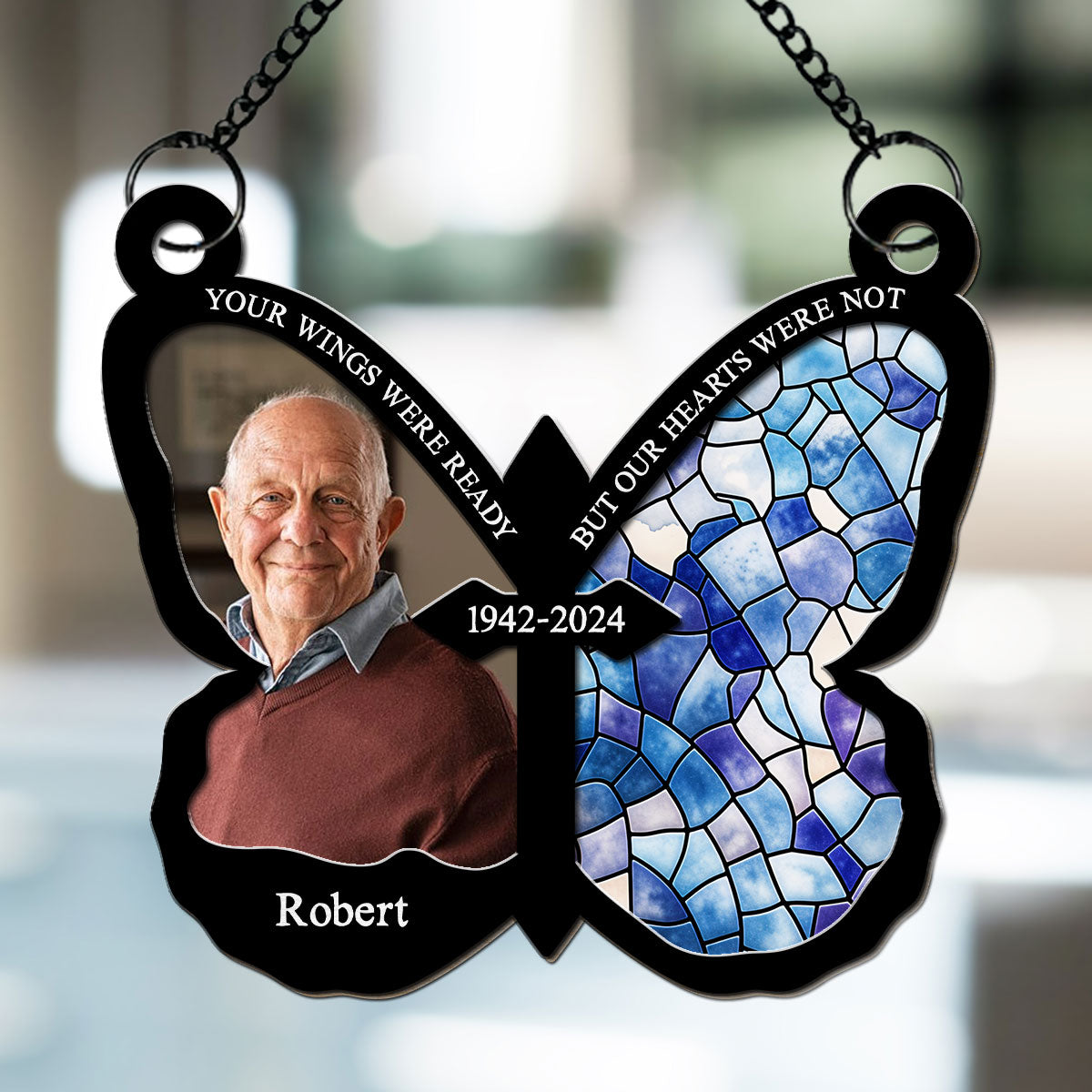 Custom Photo Your Wings Were Ready - Personalized Custom Suncatcher