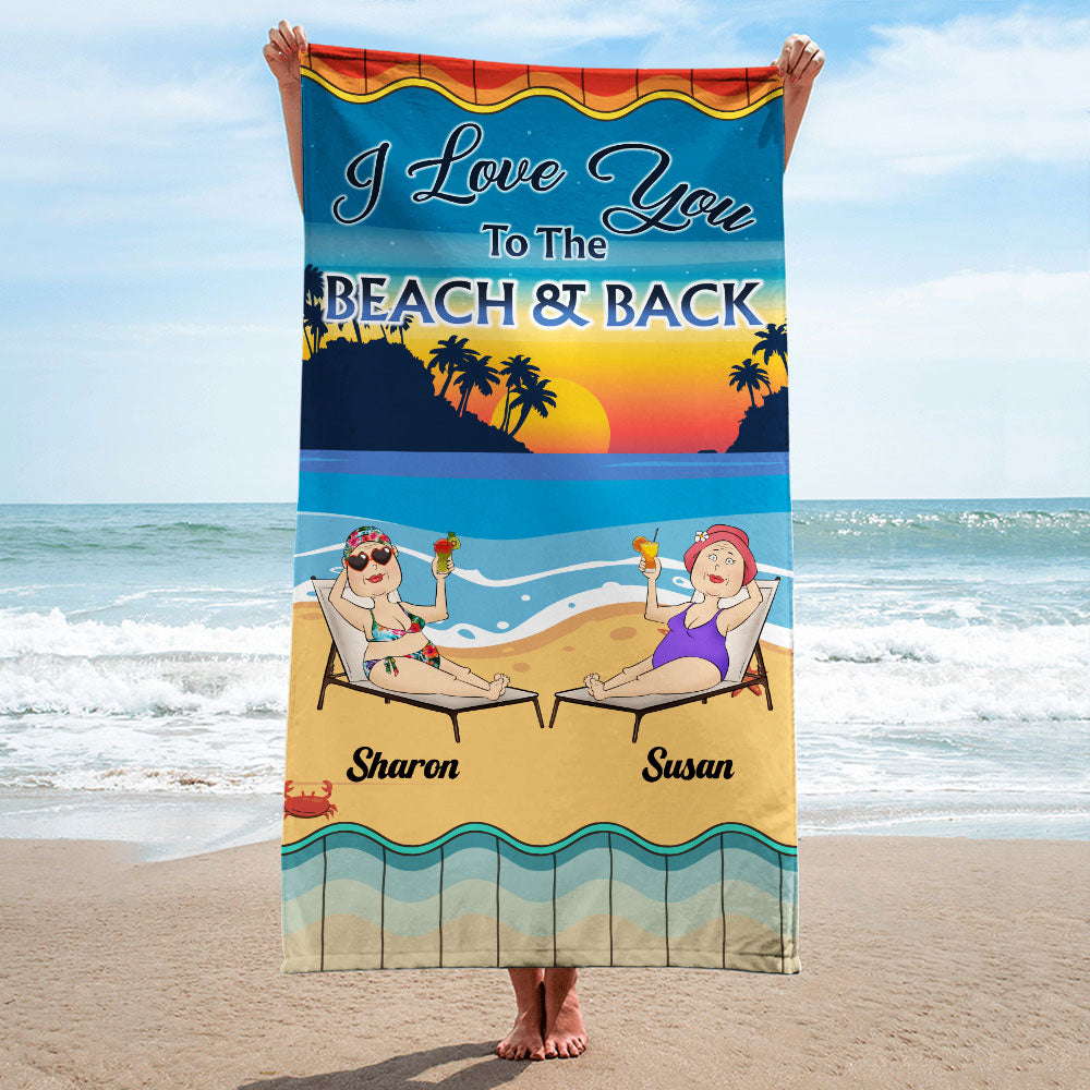 Besties For The Resties - Personalized Custom Beach Towel