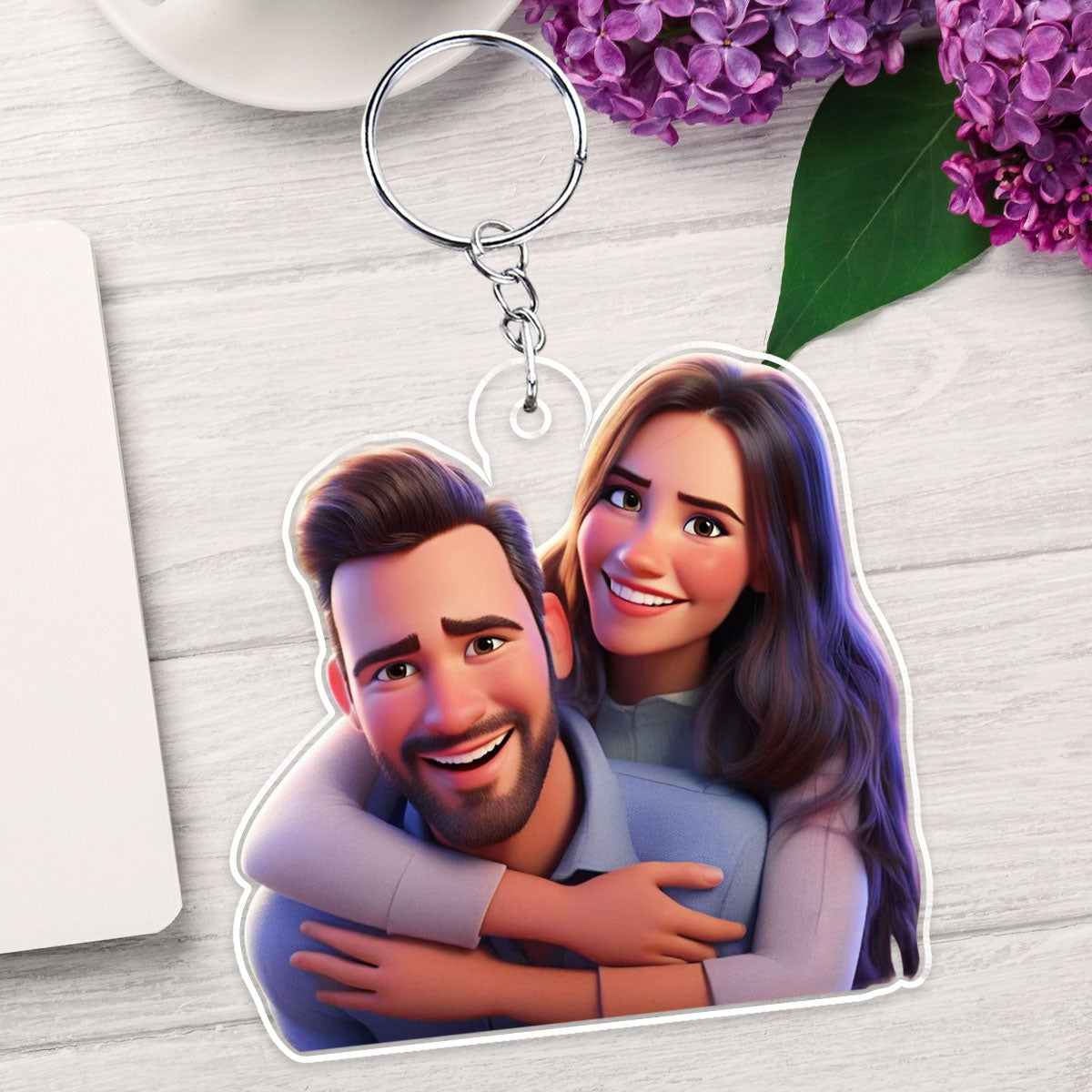 Animated Couple Keychain - Personalized Custom Acrylic Keychain