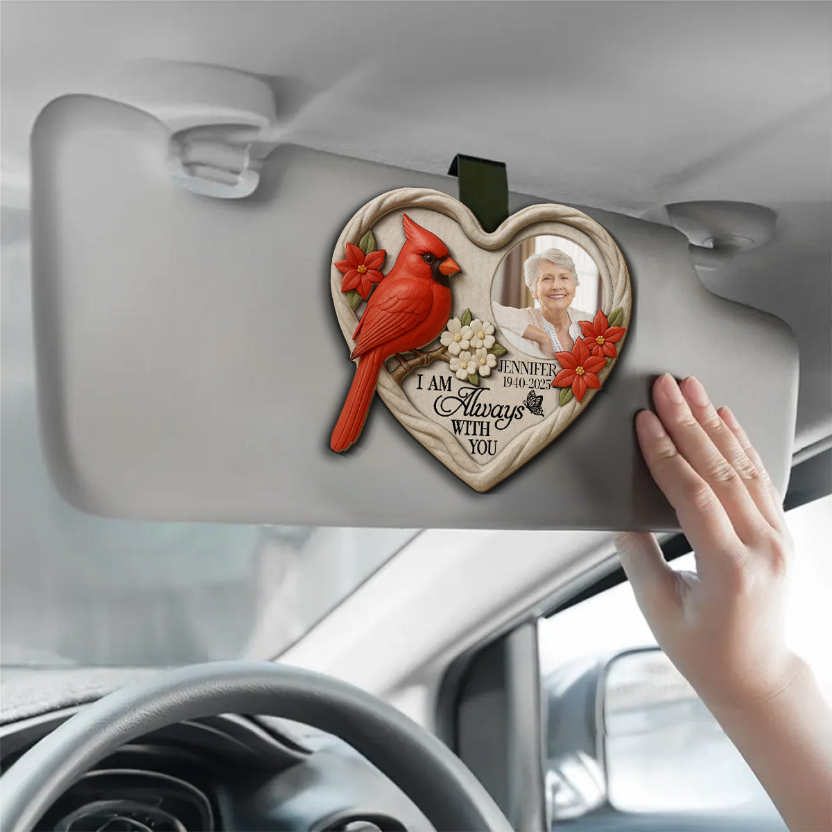 Always Beside You Version 2 - Personalized Custom Car Visor Clip